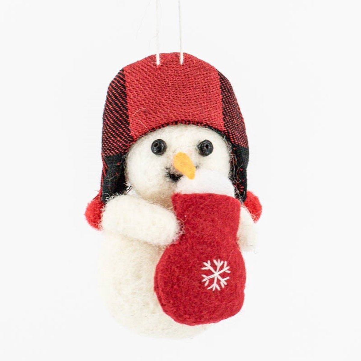 HomeBound by KY | Wollen hanger sneeuwpop tas | wollen hanger | kersthanger | kerstdecoratie